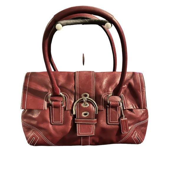 Coach | Bags | Coach Soho Flap Leather Satchel Burgundysilver
